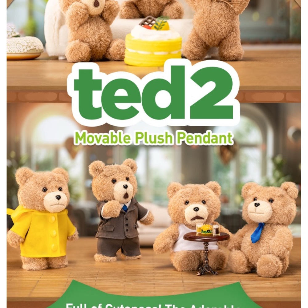 Pop Mart Ted2 Teddy Bear Action Plush Pendant- Sealed box